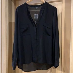 Ro & De black button down blouse size large